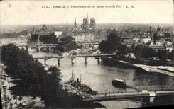 CPA Paris Panorama de la Seine vers la Cite 