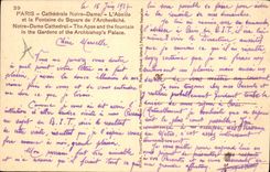 CPA Paris Cathedrale Notre Dame l'Abside et la Fontaine du Square de l'Archeveche 