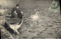 CPA Paris Bois de Boulogne Le Lac Bateau Cygne