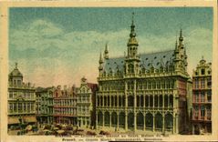 CPA Bruxelles Grand Place marche au fleurs Maison du Roi 