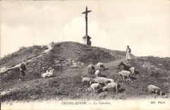CPA Chatel Guyon Le Calvaire Berger Moutons