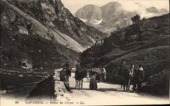 CPA Gavarnie Retour du Cirque Ane Mule