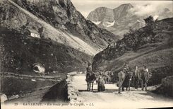 CPA Gavarnie En route pour le Cirque Ane Mule