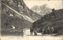 CPA Gavarnie Retour du Cirque Ane Mule