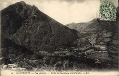 CPA Cauterets Vue generale Vallee de Cambasque et le Peguere 