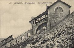 CPA Lourdes Funiculaire Gare Debarcadere 