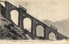 CPA Lourdes Le Funiculaire du Pic du Jer Le Grand Viaduc 
