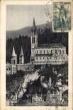 CPA Lourdes La Grotte et la Basilique 