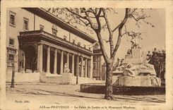 CPA Aix en Provence Le Palais de Justice et le Monument Mirabeau 