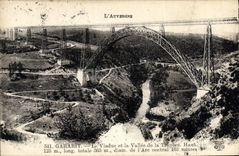 CPA L'Auvergne Garabit Le Viaduc et la Vallee de la Truyere Hauteur 