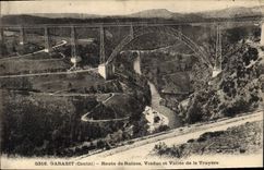 CPA Garabit Cantal Route de Ruines Viaduc et Vallee de la Truyere 