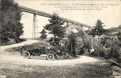 CPA Garabit Cantal Le Virage de la Mort Passage tres dangereux Automobile