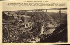 CPA Garabit Cantal Le Grand Viaduc Eiffel et la Vallee de la Truyere vus de la Route de Ruines 