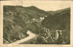CPA Le Lioran Viaduc du Chemin de Fer et Route de Saint Jacques 