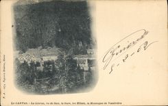 CPA Le Cantal Le Lioran vu de face la Gare les Hotels la Montagne de Vassiviere 