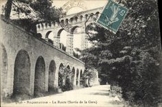 CPA Roquefavour La Route Sortie de la Gare 