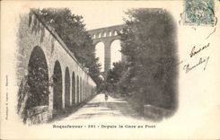 CPA Roquefavour Depuis la Gare au Pont 