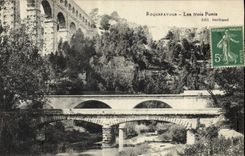 CPA Roquefavour Les trois Ponts 