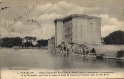 CPA Tarascon Chateau dit du roi Rene Cote de Rhone dont la construction fut commencee le 27 Novembre