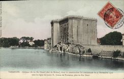 CPA Tarascon Chateau dit du Roi Rene Cote du Rhone dont la construction fut commencee le 27 Novembre