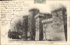 CPA Tarascon Chateau di du Roi Rene Cote de la ville dont la construction fut commencee le 27 Novemb
