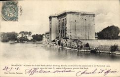 CPA Tarascon Chateau di du Roi Rene Cote du Rhone dont la construction fut commencee le 27 Novembre 