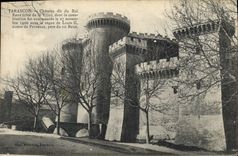 CPA Tarascon Chateau di du Roi Rene Cote de la Ville dont la construction fut commencee le 27 Novemb