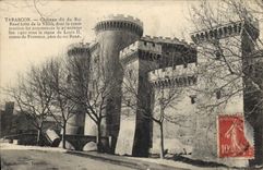 CPA Tarascon Chateau dit du Roi Rene Cote de la Ville dont la construction fut commencee le 27 Novem