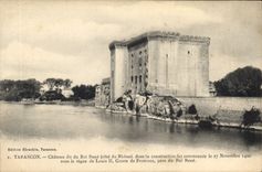 CPA Tarascon Chateau di du Roi Rene Cote du Rhone dont la construction fut commencee le 27 Novembre 