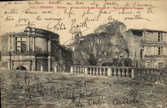 CPA Grignan Chateau Ruines de la Facade Francois Ier vue prise sur la Terrasse 