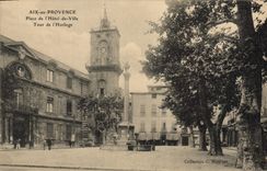 CPA Aix en Provence Place de l'Hotel de Ville Tour de l'Horloge 