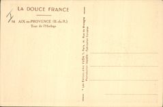 CPA La Douce France Aix en Provence B du B Tour de l'Horloge 