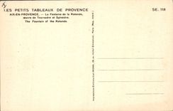 CPA Les Petits Tableaux de Provence Aix en Provence La Fontaine de la Rotonde oeuvre de Tournadre et