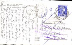 CPA La Cite du Roy Rene Aix en Provence La Grande Fontaine sur la Rotonde 