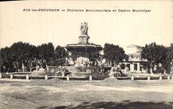 CPA Aix en Provence Fontaine Monumentale et Casino Municipal 