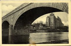 CPA Solesmes L'Abbaye vue sous le Pont 