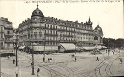 CPA Montpellier Place de la Comedie Entree de la Rue de la Loge 