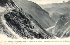 CPA Dauphine Ligne de la mure Passage de la Rivoire a pic sur le Drac et le Mt Aiguille 