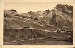 CPA Col du Lautaret Les lacets du Galibier et la Roche du Grand galibier 