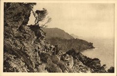 CPA La Douce France Cote d'Azur Les Iles d'Hyeres Var Porquerolles Vue sur la Pointe de l'Oustaou de