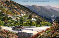 CPA Luceram Les lacets de la route de Peira cava Automobile