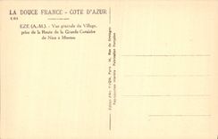 CPA La Douce France Cote d'Azur Eze AM Vue generale du Village prise de la Route de la Grande Cornic