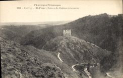 CPA l'Auvergne Pittoresque Cantal St Flour Ruines du Chateau d'Alleuse 