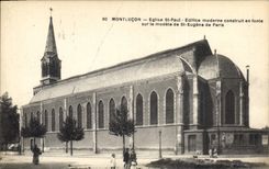 CPA Montlucon Eglise St Paul Edifice moderne construit en fonte sur le modele de St Eugene de Paris 