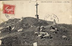 CPA Chatel Guyon Le Calvaire Berger Moutons