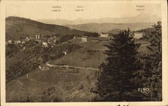 CPA La Louvesc Ardeche Vue panoramique et Route de Satillieu Perspective des Cevannes 