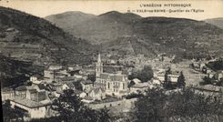 CPA l'Ardeche Pittoresque Vals les Bains Quartier de l'Eglise 