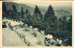 CPA La Louvesc Ardeche Hotel du Mont Besset Les Terrasses vue sur les Alpes el la Vallee du Rhone  