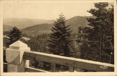 CPA La Louvesc Ardeche La Vallee d'Ay vue de la terrasse de l'Hotel du Mont Besset 