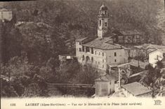 CPA Laghet Alpes Maritimes vue sur le Monastere et la Place cote nord est 